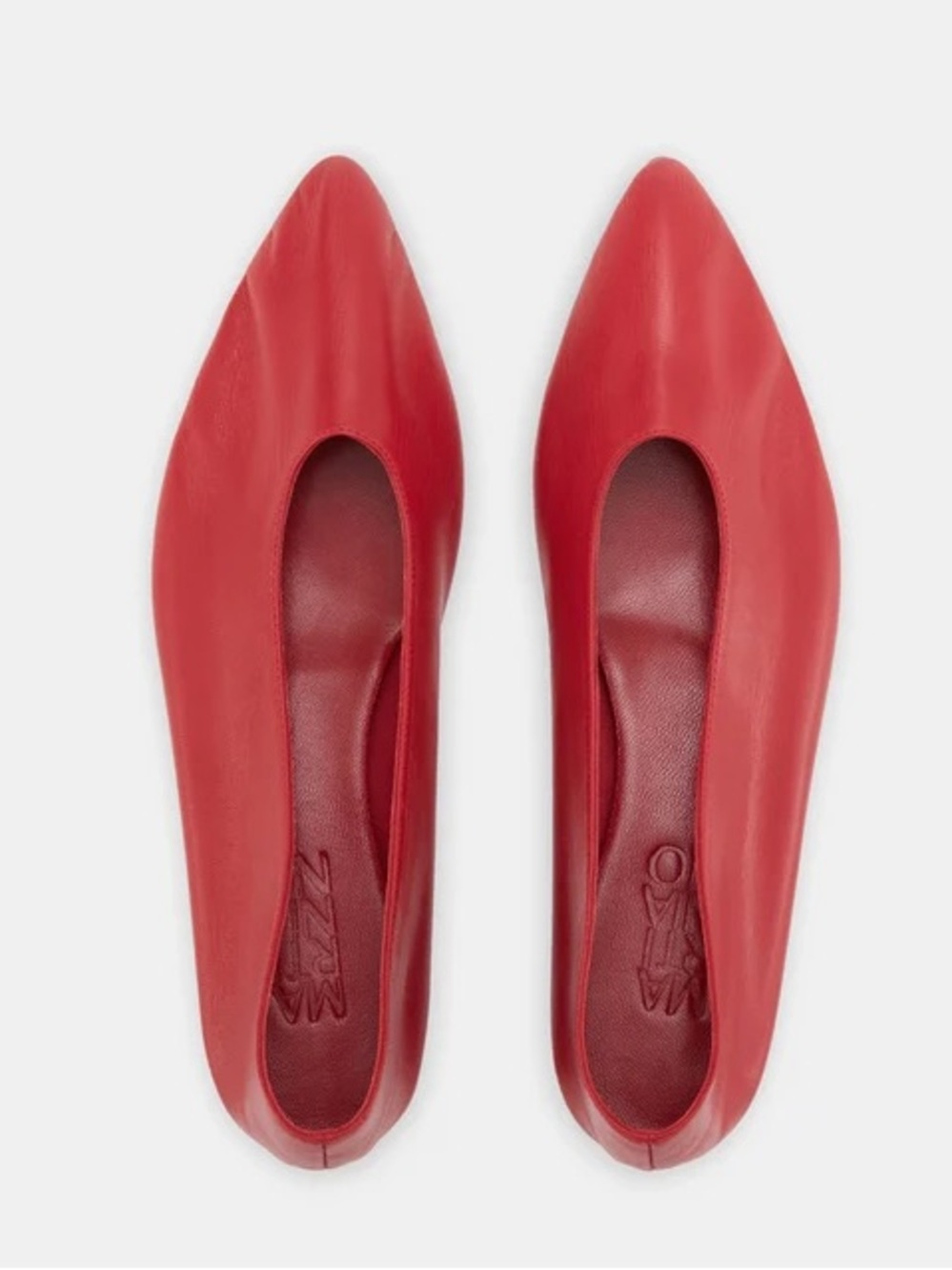 NWT Martiniano Red Leather Party Pointed Toe Flats Sz. 10
